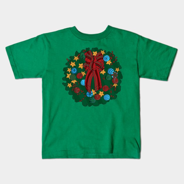 Holly on Your Front Door Kids T-Shirt by ColoringWithKristine